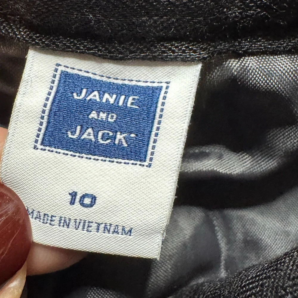 Janie & Jack Boys Gingham Plaid Grey Dressy Pants 10 - Picture 5 of 7